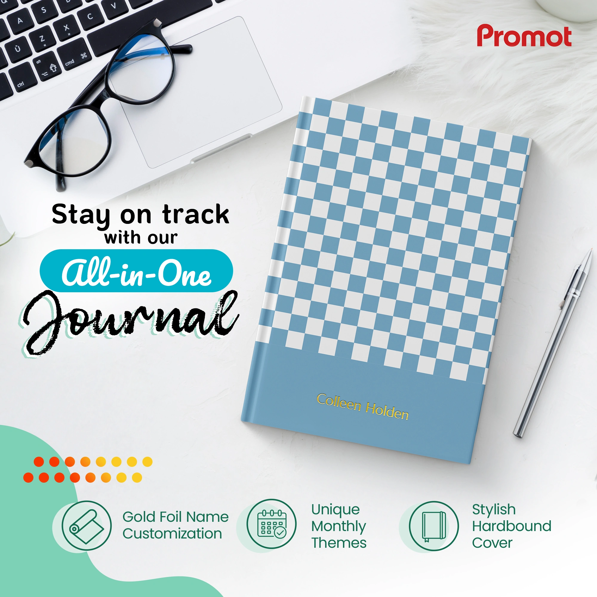 Personalized Undated Planner - Blue hover